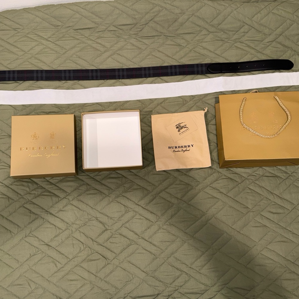 Burberry Black and Gray Belt